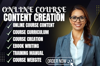 develop online course content creation, course development, course curriculum
