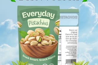 design chips, spices, and dry fruit packaging with 3d mockup