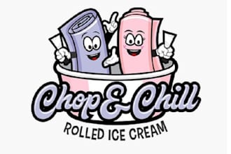 design chop chill rolled ice cream logo