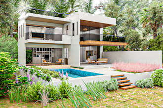create 3d architectural rendering, floor plan, interior, exterior visualization