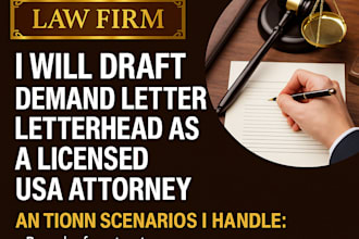 draft demand letter letterhead as a license USA attorney law firm