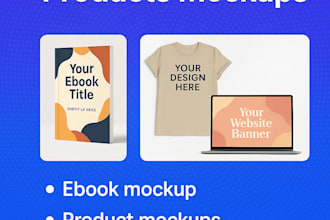 create stunning etsy amazon product mockups, ebook mockups and website banners
