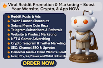 manage reddit post for website SEO crypto token ico memecoin pump fun promotion