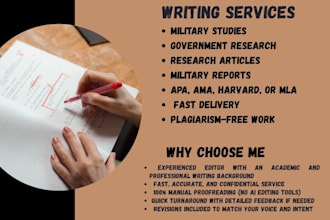 write compelling articles and scripts on history, military and government
