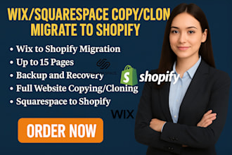 copy clone migrate wix to shopify website squarespace shopify store