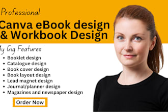 do canva ebook design workbook journal lead magnet book formatting layout design