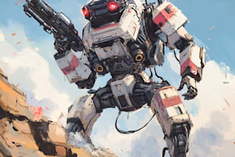 draw mecha armor in anime or realism style