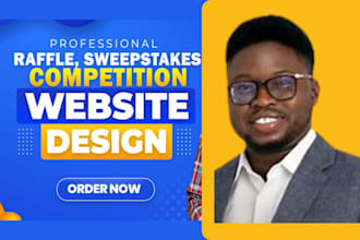 design raffle website, giveaway website, competition website, event website