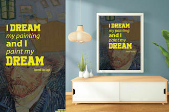 make minimalist poster design, typography poster, wall art design