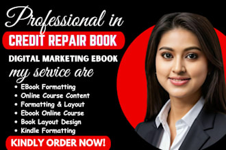 create credit repair score ebook, online course content, digital marketing