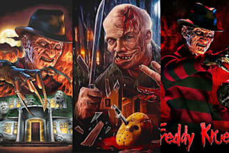 70s 80s 90 retro vintage horrow movie poster film poster dark art illustration