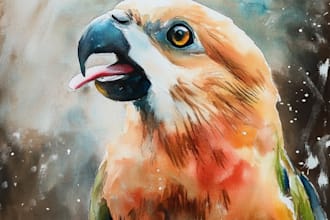 create watercolor pet portrait of your dog cat bird etc