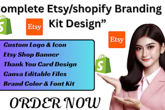 design a responsive etsy shopify branding kit with logo banner and more