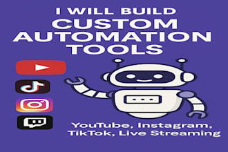 create youtube bot instagram bot tiktok bot live streaming bot twitch bot