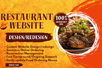 design or redesign a custom restaurant website with online food ordering