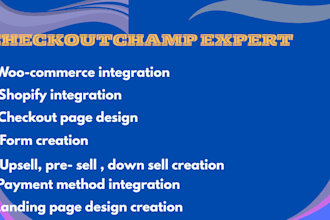 checkout champ landing page, upsells, shopify and woocommerce integration