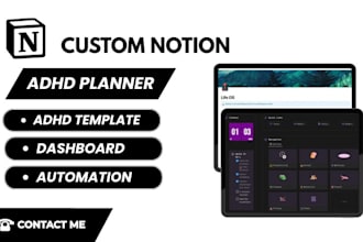 do custom notion adhd templates notion automation notion planner project mngment
