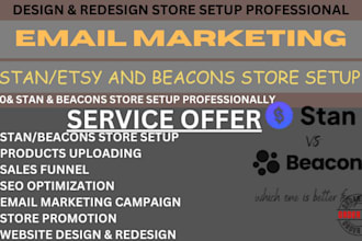 set up your stan and beacons store, upload products and promote digital products