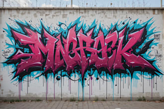 design awesome graffiti pop art font logo
