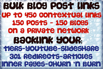 make 150 contextual blog posts on an aged private network