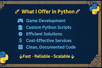 be your python coder, I also make gui based applications