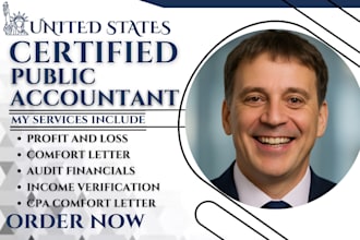 provide comfort letter mortgage letter, financial statements audit signed as CPA