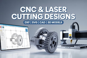 design expert cnc, laser cutting, and 3d models with dxf, cad, and svg file