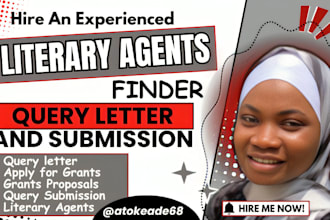 find active literary agents, write and submit query letters for your novel