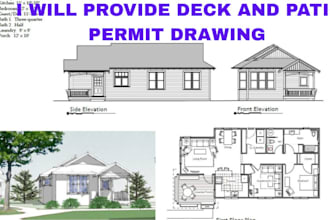 city permit blueprints architect for house plans, adu, garage, deck, patio, shed