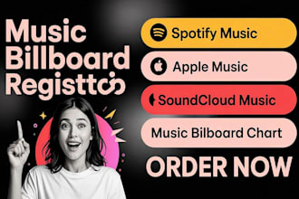 increase your monthly listeners to spotify, and billboard charts  3d image