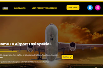design a professional taxi or chauffeur booking website, taxi booking website