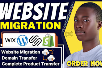 transfer, move, migrate wordpress to shopify, wix to shopify, shopify migration