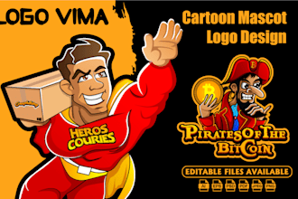design unique cartoon character or mascot logo