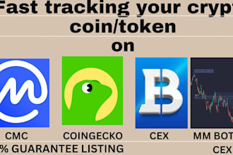 fast track list token or coin on cmc coingecko cex and dex easily