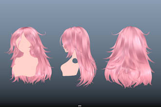 create custom 3d hair for game characters and vrchat avatars