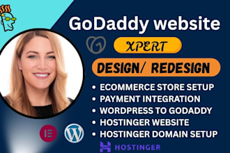 design godaddy website or godaddy website redesign wordpress hostinger design