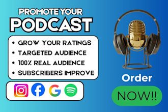 run spotify podcast promotion, apple podcast marketing, facebook podcast setup