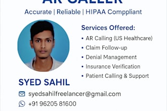 handle your medical billing and ar calling tasks