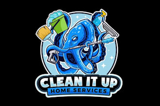 design a cleaning,  custom maintenance and  power pressure washing logo