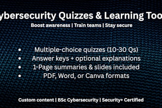 create a cybersecurity quiz or learning module