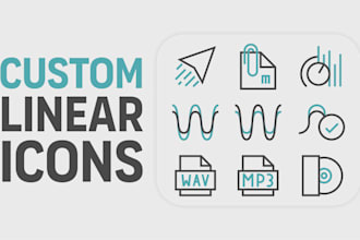 create custom minimalist line icons for mobile app UI or web
