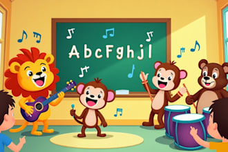 write and create educational cartoon music children and kids cartoon songs