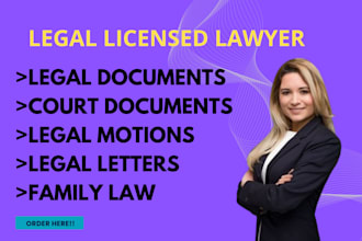 do court documents, family law, complaints, motion law,legal research, ip