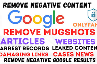 permanently remove mugshots article news cases delete negative links from google