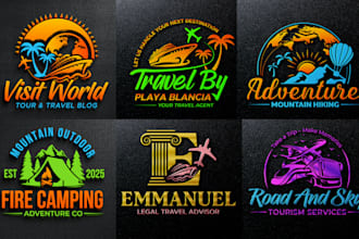 design a minimalist travel logo and full branding kit for agency or tour company