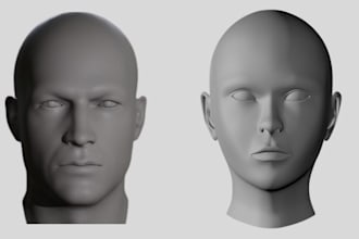 realistic 3d head model in zbrush face sculpt bust modeling stl file 3d printing