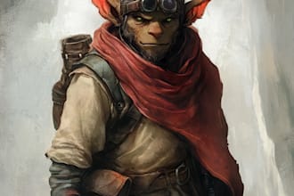 draw dnd character art, concept art, dnd art commission