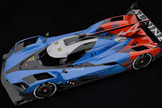 make 3d racing car,3d vehicle, assetto corsa, aerodynamic design, lmdh prototype