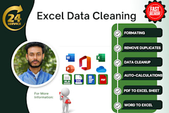 clean, format, merge, split excel data