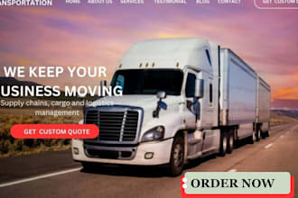 create responsive logistics, dispatch, trucking, broker, cargo company website